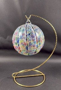 lot 79 image: Handblown Art Glass Ornament with Display Stand
