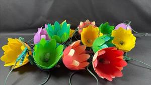 lot 116 image: Adorable C7 String Light Covers Two Tone Tulip Shades