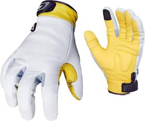 lot 5036 image: Vgo... Mens Winter Leather Work Gloves,Waterproof,Touchscreen,Impact Reducing,Anti-Vibration for Mechanics(GA7690FW)