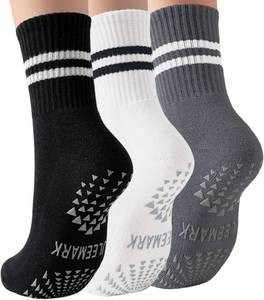 lot 5050 image: ULEEMARK Womens Pilates Non slip Yoga Socks Dance Gym Exercise Ankle Socks