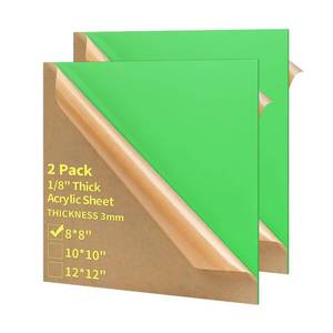 lot 5059 image: 18 Thick 8 x 8 inch Acrylic Sheets - 2 Pack Plexiglass Sheets for Creative DIY Projects Laser Cutting Engraving UV Printed Signs Crafts Badges - (2, Light Green, 8 x 8 inch)
