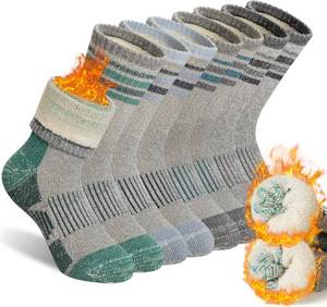 lot 5067 image: SeeyAN Kids Merino Wool Hiking Socks Boys Girls Thermal Winter Warm Boot Toddlers Thick Cushion Socks 4 Pairs