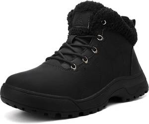 lot 5075 image: Womens Snow Boots Warm Winter Fur Lined Waterproof Ankle Booties Comfortable Outdoor Trekking Shoes, Size 9