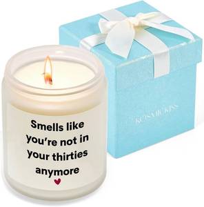 lot 5076 image: Kosmickiss 40th Birthday Gifts Women Men-40th Birthday Decorations for Women Men-Handmade Funny Candle Gift Ideas-40 Year Old Bday Gifts for Women, Friend, Sister, Wife, Husband
