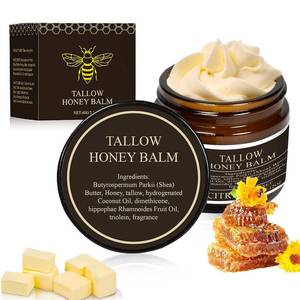 lot 5086 image: New Beef Tallow for Skin - Natural Tallow and Honey Balm, Face Moisturizer Hydrating for Dry Skin - Citrus