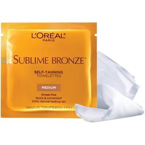 lot 5185 image: LOreal Paris Sublime Bronze Self-Tanning Towelettes Medium Natural Tan -6ct