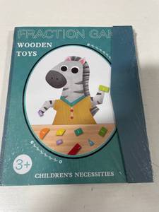lot 5206 image: Kids Fractions Learning Book Wooden Toy Activity