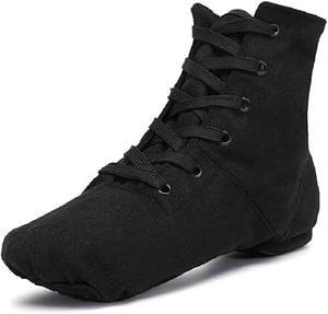 lot 5218 image: Canvas Jazz Dance Boots Ballet Dancing Sneakers for Adult Men Women (637S Black