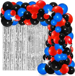 lot 5099 image: Red Blue Black Balloon Arch Kit, Blue and Red Balloon Arch Kit, Blue Black Balloons Garland with 22 Inch Star Foil Balloons for Men Boys Birthday Baby Shower Graduation Party Decorations
