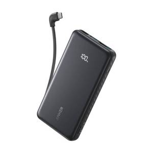 lot 1011 image: Anker 10000 mAh Power Delivery 22.5W built in C Cable - Retail $30