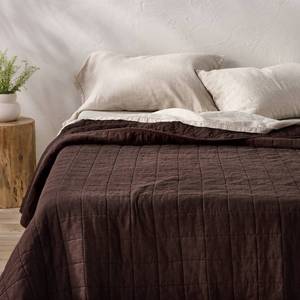 lot 1045 image: FullQueen Heavyweight Linen Blend Quilt Dark Fig - Casaluna - Retail $119
