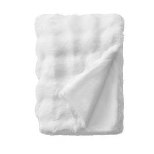 lot 1048 image: Bubble Faux Fur Throw Blanket Ivory - Retail $25