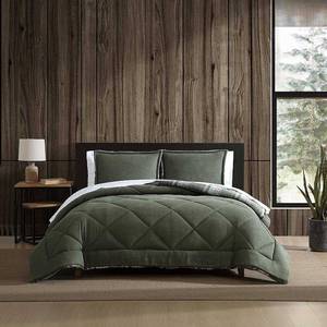 lot 1070 image: Eddie Bauer FullQueen Big Lake Plaid Comforter Set Green - Retail $200