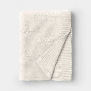 lot 9946 image: Tree Knit Throw Blanket Ivory - Threshold - Retail $30