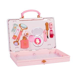 lot 9977 image: Disney Princess Style Collection Trendy Pretend and Play Pink Makeup Tote Child Ages 3 - Retail $26
