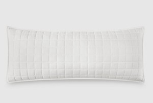 lot 9954 image: Jeremiah Brent Home 36x14 Box Rice Stitch Gauze Oversized Oblong Accent Pillow Cream SHIPPING DIRT PRESENT - Retail $35
