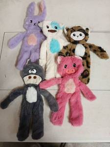 lot 22000 image: SHARLOVY Dog Squeaky Toys 5 Pack, Pet Crinkle Toy No Stuffing Animals Plush, Dog Chew for Large and Medium, Small Puppy Teething for Boredom - Retail $20