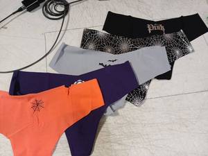 lot 41943 image: Victorias Secret PINK Halloween Panty Set of 5 No Show Thong Panties Size XXL - Retail $25