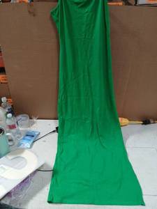 lot 41947 image: Green Ribbed Midi Tank Dress L - Retail $15