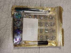 lot 41968 image: Nail Art Kit with Glitter and Rhinestone Decorations - Retail $15