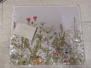 lot 41970 image: Large Square Mouse Pad With Floral Decoration - Retail $25