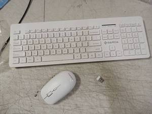 lot 41975 image: White Wireless Keyboard and Mouse Combo Set - Retail $25