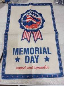 lot 41997 image: Memorial Day Respect and Remember Patriotic Flag Banner - Retail $15