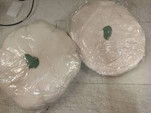 lot 42034 image: White Pumpkin Shaped Throw Pillows - Retail $15