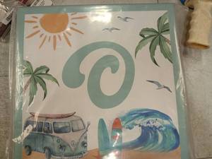 lot 42049 image: Surf Beach Theme Party Decoration Set - Retail $15