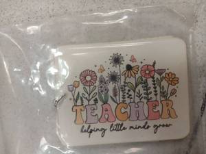 lot 42079 image: Teacher Appreciation Floral Design Key Chain - Retail $8