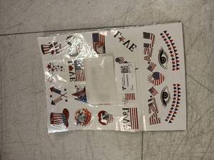 lot 42099 image: Patriotic American Flag Temporary Tattoos Set - Retail $3