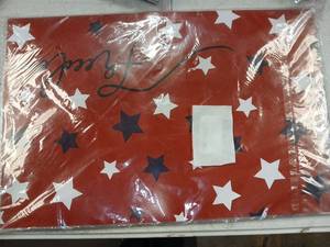 lot 42102 image: Red Patriotic Decorative Paper Placemats Set Of 50 11x17 - Retail $15