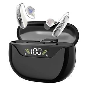 lot 16988 image: BENEYE OTC Hearing Aids for Seniors with Hearing Loss Rechargeable Hearing Aids with 3 Noise Cancelling Modes and 5 Levels Volume Adjustmen, Standby 80Hrs, Simple to Operate and Hear Clear Sound - Retail $130