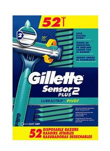 lot 16990 image: Gillette Sensor2 Plus Disposable Razor (52 Pack) - Retail $42