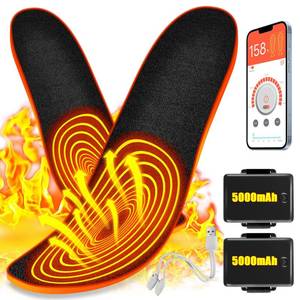 lot 21980 image: Heated Insoles for Men & Women with APP Control, 5000mAh Heated Insoles Rechargeable, Electric Foot Warmers for Hiking, Skiing, Camping, Hunting, Outdoor Work