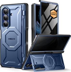 lot 21995 image: TONGATE for Galaxy Z Fold 7 Case with Privacy Screen Protector, Compatible with MagSafeAnti Spy Shockproof Phone Case, Built-in Stand & Belt Clip & Hinge Cover for Samsung Z Fold 7 2025, Deep Blue - Retail $70