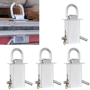 lot 22727 image: Soundforge Heavy Duty Stake Pocket D Rings Adjustable 18,000 lbs AdjustmentStake Pocket D-Ring Tie Downs Utility for Flatbed Trucks and Trailer (4 Silver-zn) - Retail $53