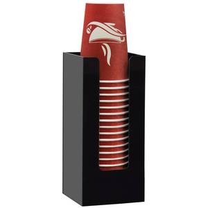 lot 22733 image: MYITYARD Coffee Cup Dispenser, Cup and Lid Organizer fits 5 to 16 oz Disposable Paper & Plastic Cups, Acrylic Cup Holder for Table Countertop, Black see photo  - Retail $18