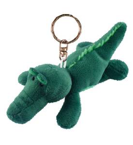 lot 29709 image: Puzzled Alligator Plush Keychain Stuffed Animal Toy - Soft Plush Wild Life Animal Green Crocodile Charm Keyring, Decorative Plush Toy Accessory Fun Buddy - 4 Inches - Retail $9
