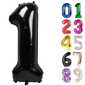 lot 29711 image: 1 Balloon - Black Birthday Number Balloons, 40 Inch Large Foil Balloons for Men Women Boys Girs Black Themed Birthday Decorations - Retail $4
