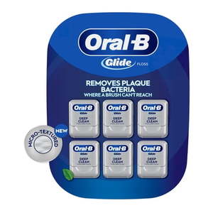 lot 29713 image: Oral-B Floss  Glide Deep Clean Dental Floss  Cool Mint  Value 5 Pack (40m Each)