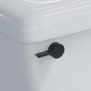 lot 29730 image: RAVINE Premium Modern Luxury Universal Toilet Handle Replacement, Majestic Collection. Toilet Lever Replacement, Easy Install (Black, Front Mount) - Retail $19