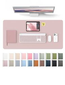 lot 29748 image: YSAGi Leather Desk Protector, Office Mat, Large Mouse Mat, Non-Slip PU Leather Blotter, Laptop Pad, Waterproof Writing Pad for Office and Home (Grayish Lavender, 35.4 x 17) - Retail $16