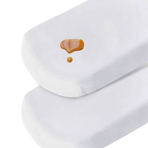 lot 29749 image: Bassinet Sheets Waterproof 2 Pack Bassinet Mattress Protector Cotton Fitted Cradle Sheets Set for Oval Rectangle Hourglass Mattres, Soft Breathable Mattress Pad Cover Baby Girl Boy, White - Retail $15