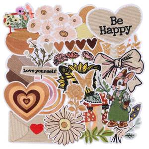 lot 29764 image: 20 PCS Vintage Embroidered Iron On Patches for Clothes,Girly Aesthetic Sew On Applique Patches for Women,Cute Boho Embroidery Patch for Hat,Backpack,Jackets,Jeans - Retail $10