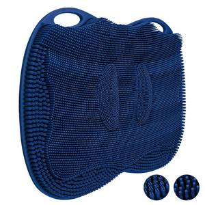 lot 29766 image: Shower Foot Scrubber Mat Large 2.0- Silicone Feet Toes Massage Exfoliate Cleaner Pad Long Brush Without Bending Non-Slip Suction Cups in Shower Floor Bathtub Foot Relax Spa 17.4  13 Navy Blue - Retail $39
