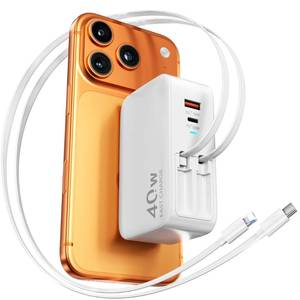 lot 29775 image: 4 in 1 Retractable Wall Charger for iPhone 17,Retractable Phone Charger Wall Plug,Travel Essentials Retractable Charger for iPhone 17 Pro Max17 Pro17 Air1615141312,Galaxy S26,Pixel 10,iPad - Retail $24