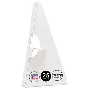 lot 29779 image: Lineco 25 Pack Cardboard Easel Backs 9 Inch, Self Stick Easel Stand Display Signs, Canvas, Photographs, Brochures, Posters, Artwork and Crafts, White - Retail $16