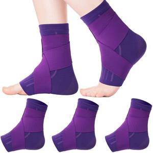 lot 31550 image: Tarpop 1 Pair Ankle Brace for Kids Compression Ankle Sleeves Adjustable Foot Support Brace Elastic Guard for Children Boys Girls Sports Running Jogging Dance Fitness Gymnastics(Dark Purple,Small) - Retail $15