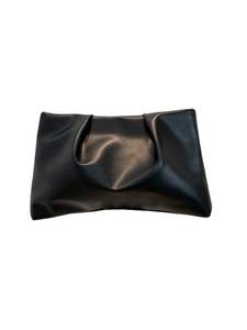 lot 31555 image: OYOANGLE Womens PU Leather Clutch Purses Small Zipper Ruched Minimalist Handbag Black One Size - Retail $22